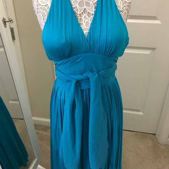 Halter Dress with Self Tie Belt - Picture 2 of 3